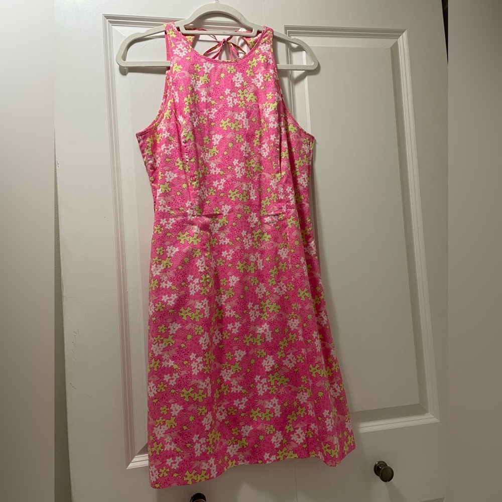 Like New B&W Label Lilly Pulitzer Pink and Green Floral Dress